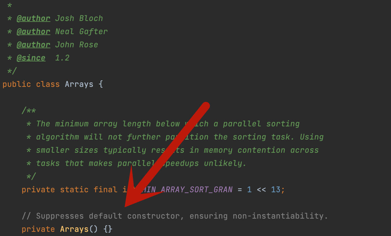 构造方法用private，防止外界创建对象。