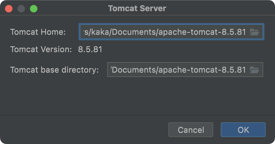 选择Tomcat的目录