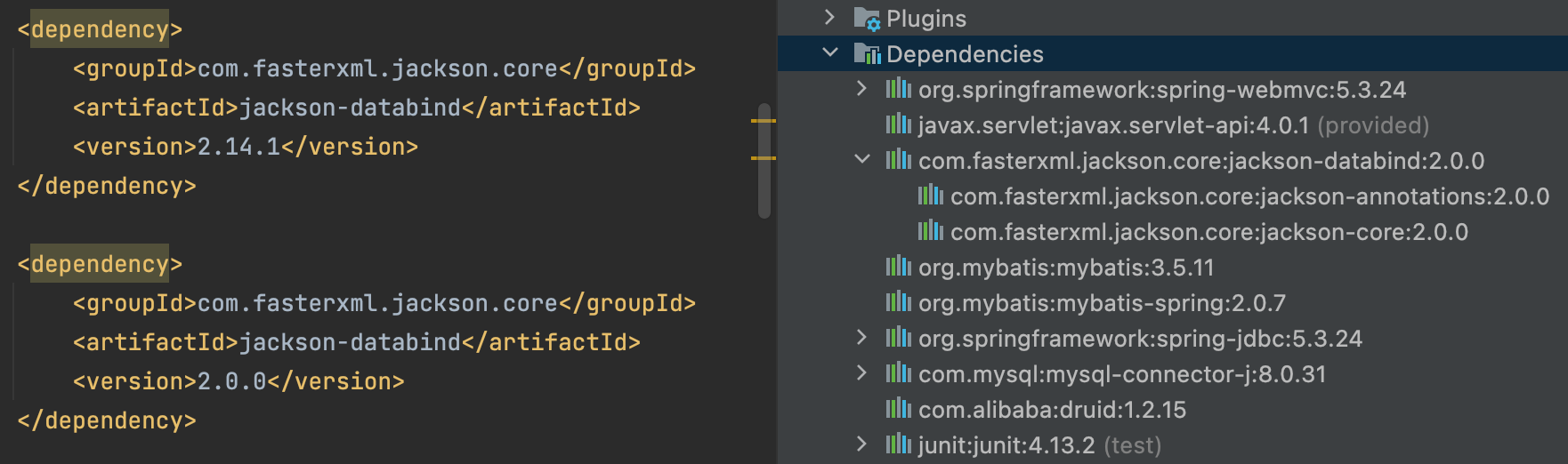 后配置的覆盖先配置的