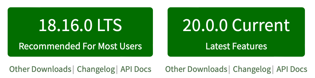 两个版本的Node.js
