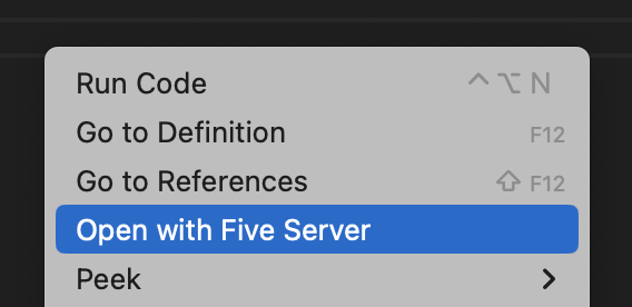 Open With Five Server