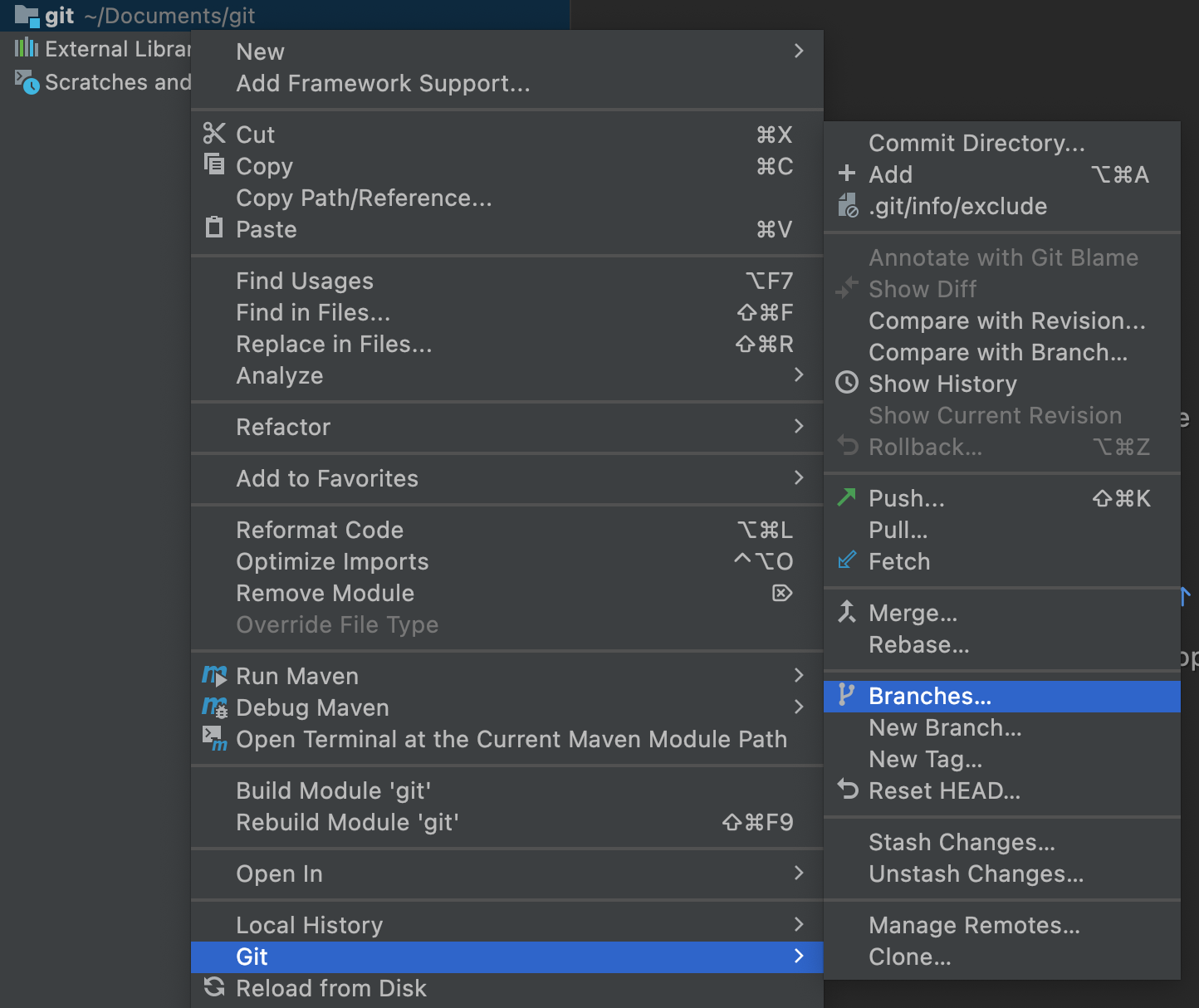 创建和切换分支